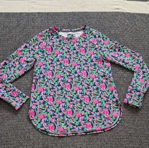 Lilly Pulitzer Luxletic Floral Long Sleeve Shirt Size Small
